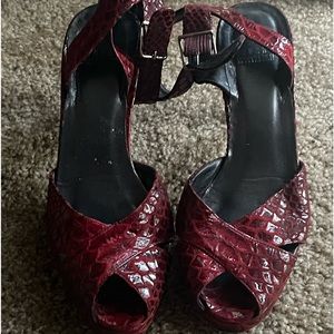 Vintage Red Stuart Weitzman peep toe sandals size 7